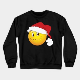 Santa Smiley Face Emoticon Crewneck Sweatshirt